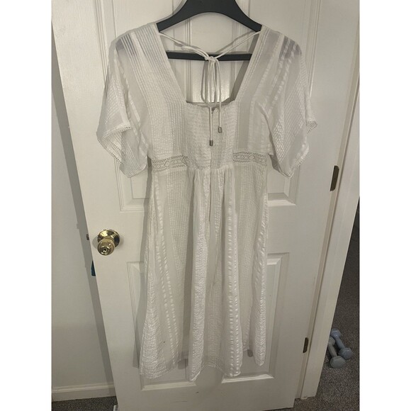 Anthropologie Alene Embroidered White Midi Lace Dress NWT Size 4 - Picture 6 of 7